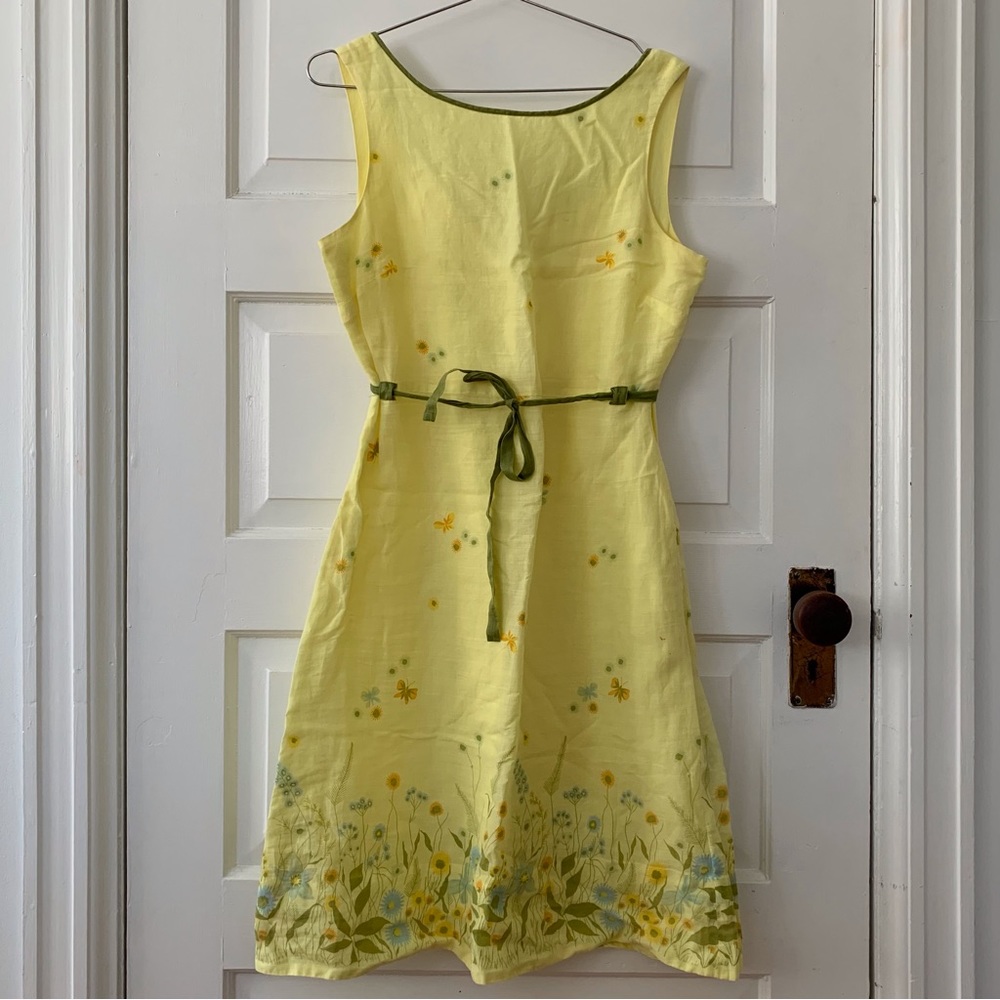 Anthropologie Odille Yellow Floral Dress - 8